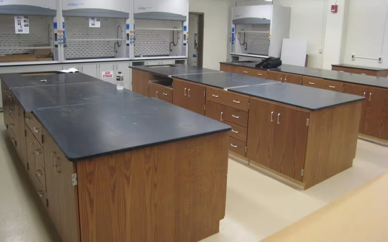 Integrated Woodwork and Fume Hood Laboratory Furniture Design